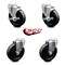 Service Caster 5 Inch Soft Rubber Wheel Swivel Bolt Hole Caster Set with 2 Brake SCC-BH20S514-SRS-2-TLB-2 - alternate 1